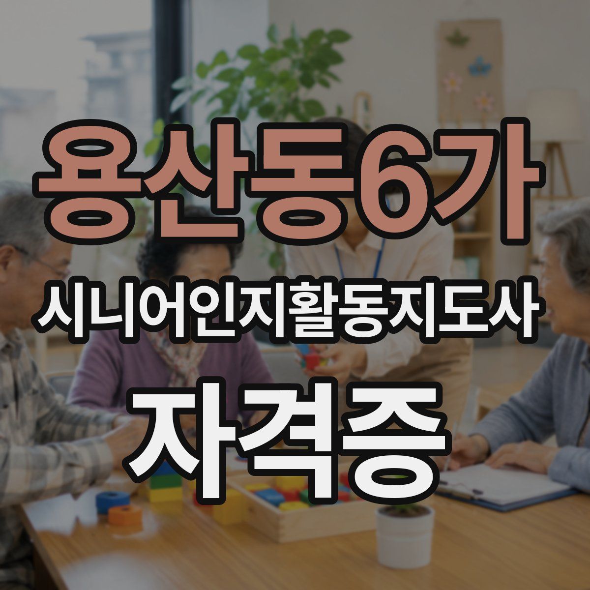 용산동6가 시니어인지활동지도사 자격증