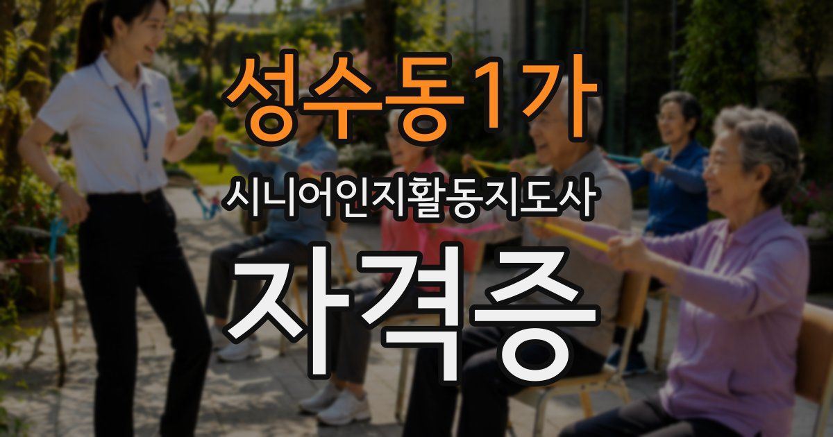 성수동1가 시니어인지활동지도사 자격증