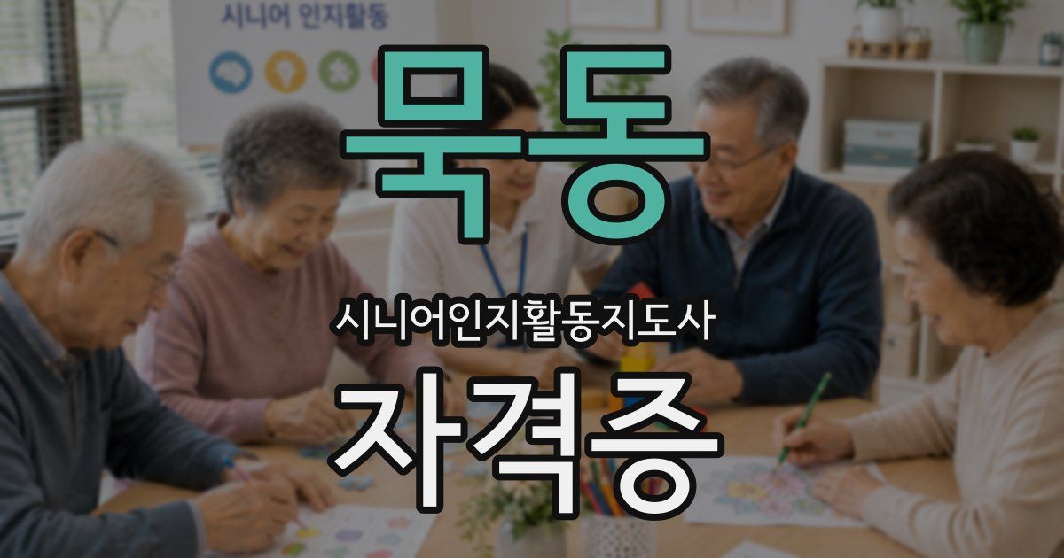 묵동 시니어인지활동지도사 자격증