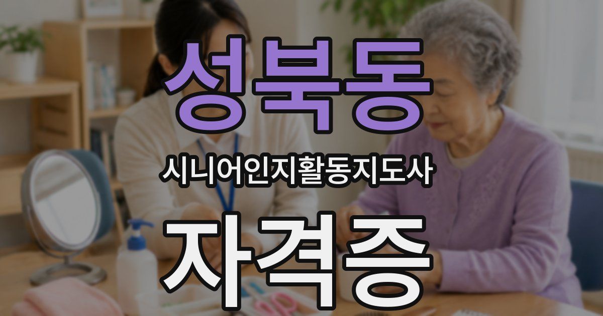 성북동 시니어인지활동지도사 자격증