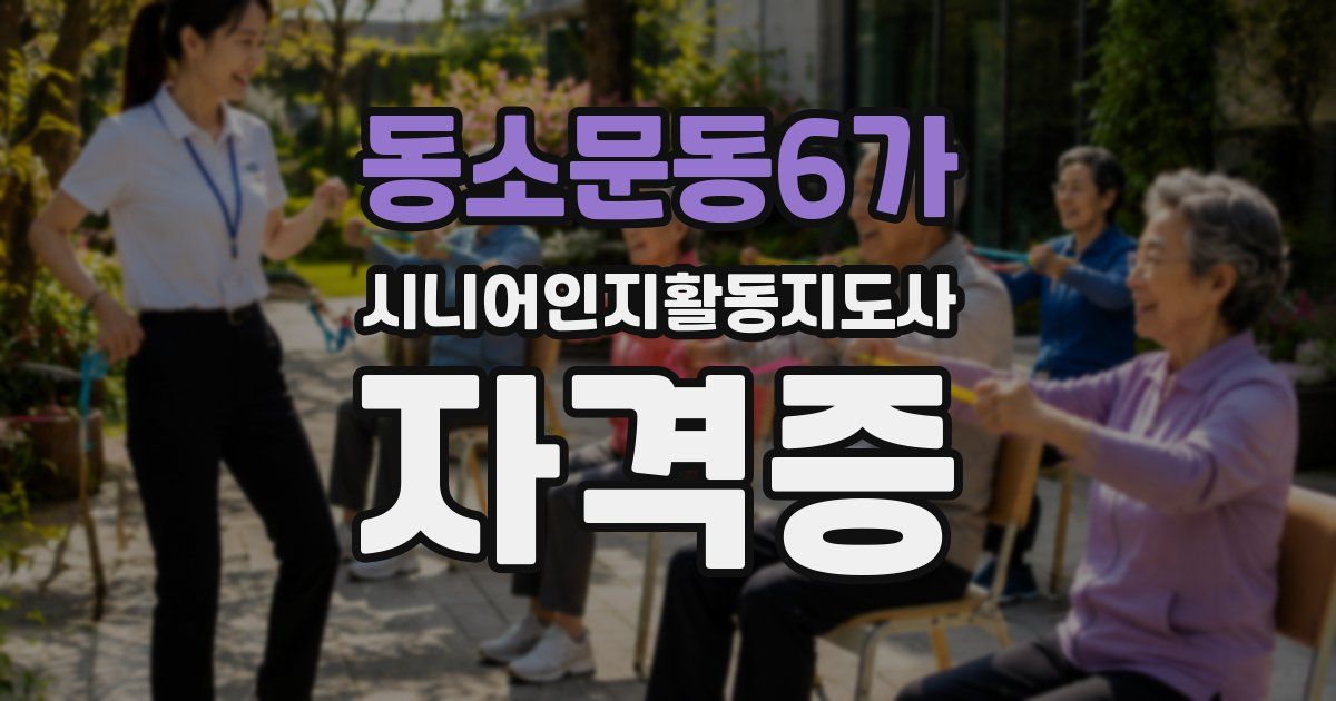 동소문동6가 시니어인지활동지도사 자격증