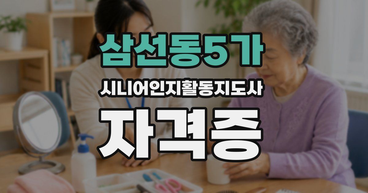 삼선동5가 시니어인지활동지도사 자격증