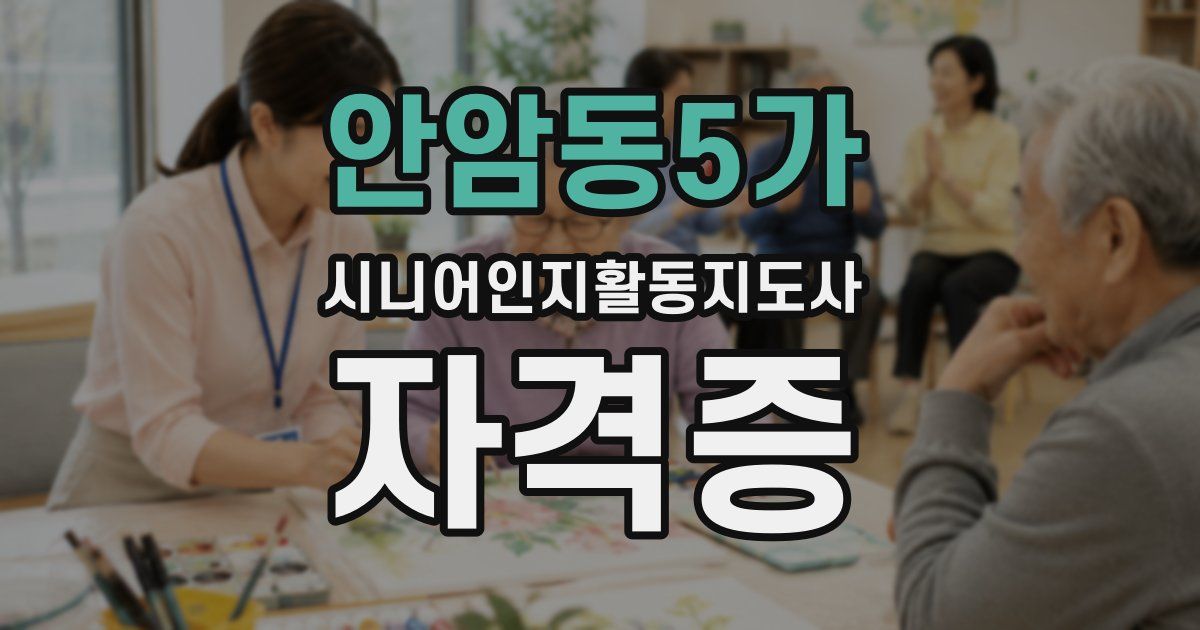 안암동5가 시니어인지활동지도사 자격증