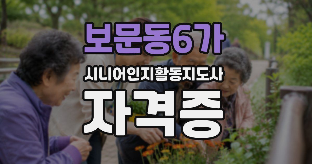 보문동6가 시니어인지활동지도사 자격증
