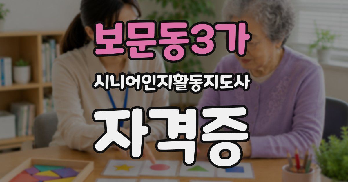 보문동3가 시니어인지활동지도사 자격증