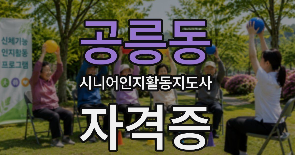 공릉동 시니어인지활동지도사 자격증