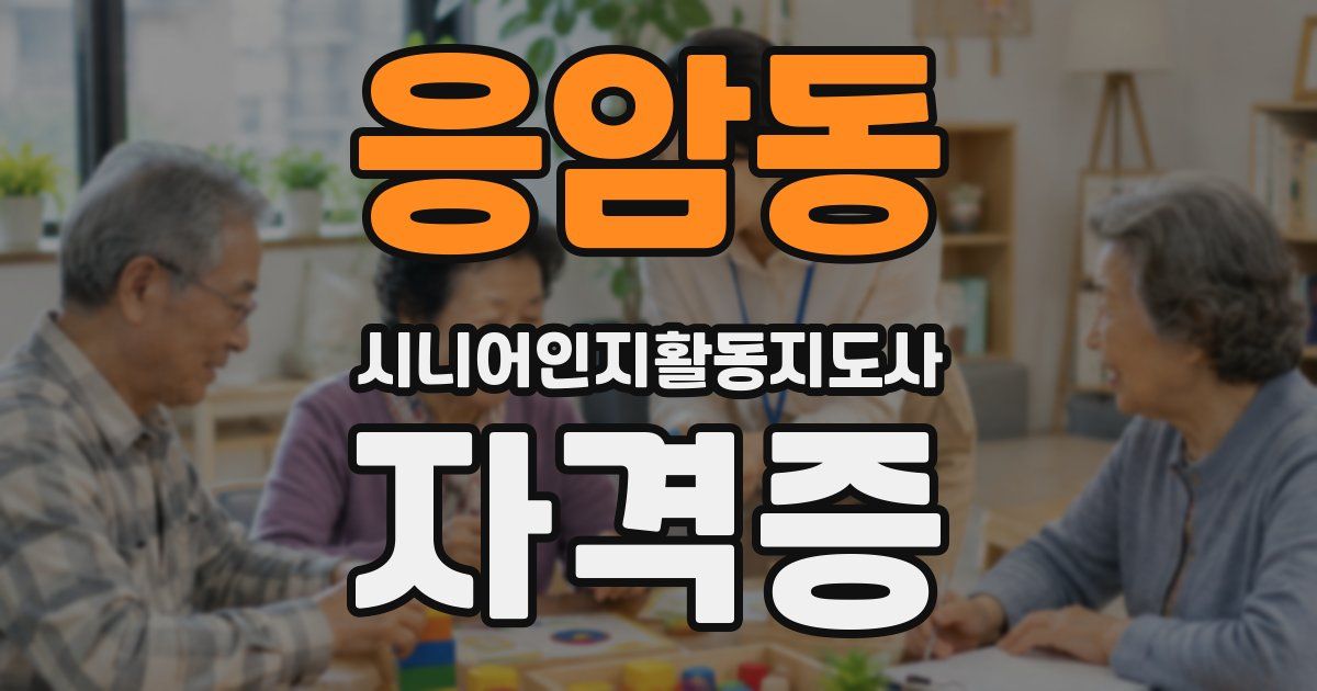 응암동 시니어인지활동지도사 자격증
