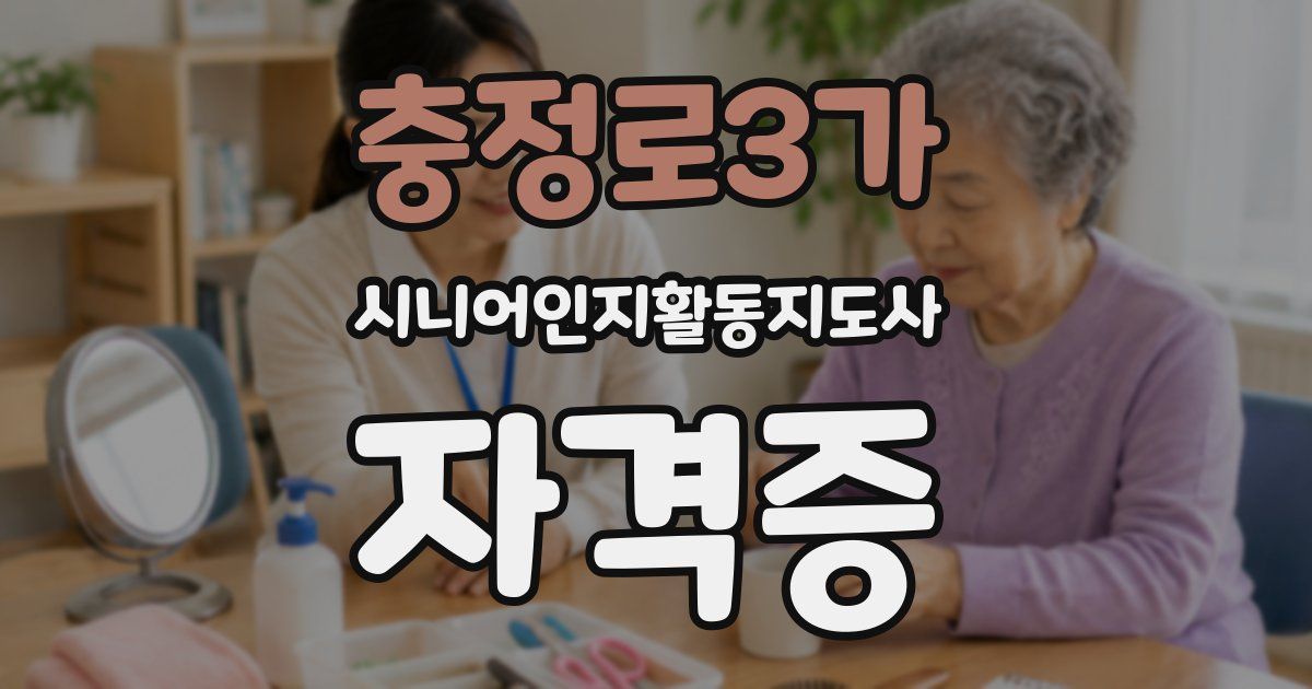 충정로3가 시니어인지활동지도사 자격증