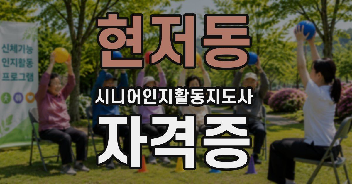 현저동 시니어인지활동지도사 자격증