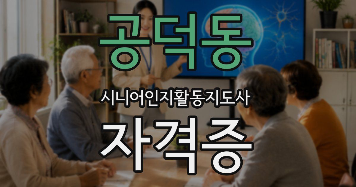 공덕동 시니어인지활동지도사 자격증