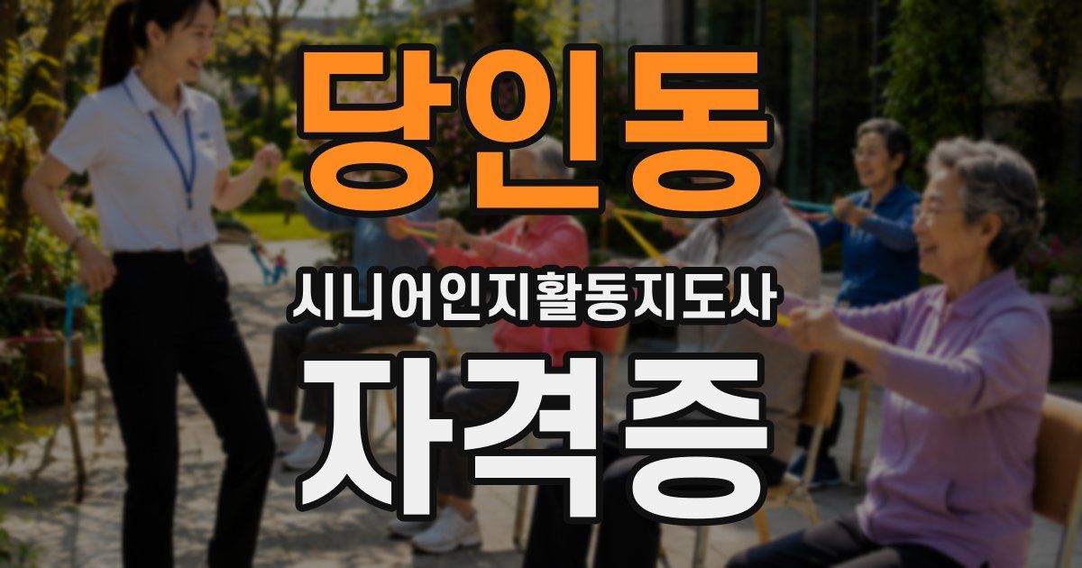 당인동 시니어인지활동지도사 자격증