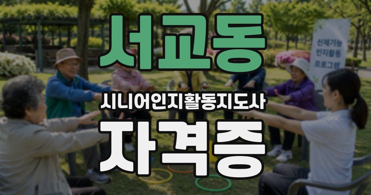 서교동 시니어인지활동지도사 자격증