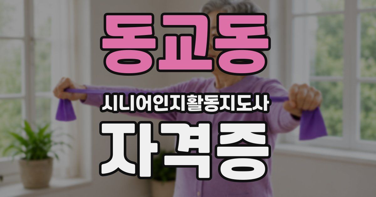 동교동 시니어인지활동지도사 자격증
