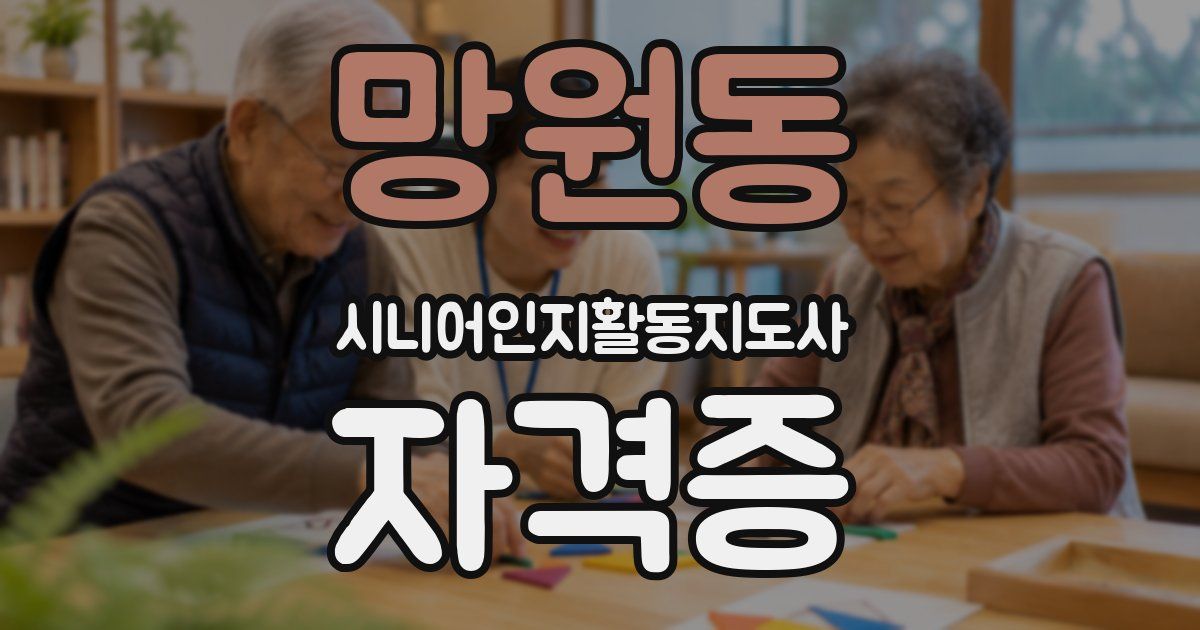 망원동 시니어인지활동지도사 자격증