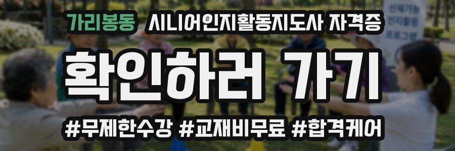 가리봉동 시니어인지활동지도사 자격증