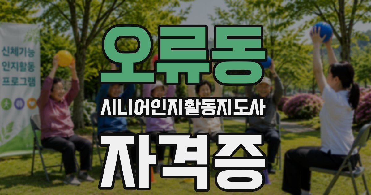 오류동 시니어인지활동지도사 자격증