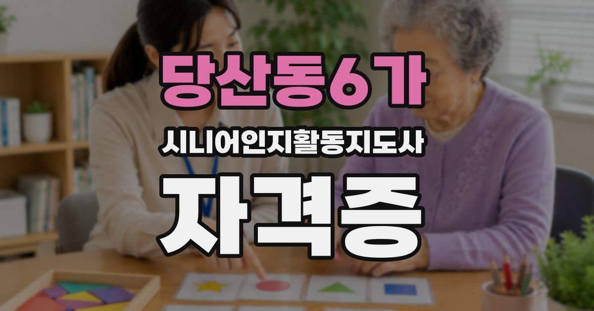 당산동6가 시니어인지활동지도사 자격증