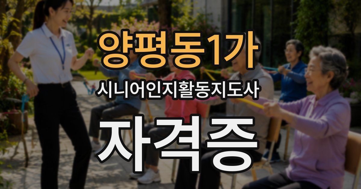 양평동1가 시니어인지활동지도사 자격증