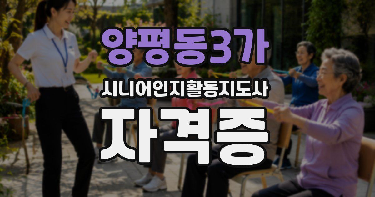 양평동3가 시니어인지활동지도사 자격증