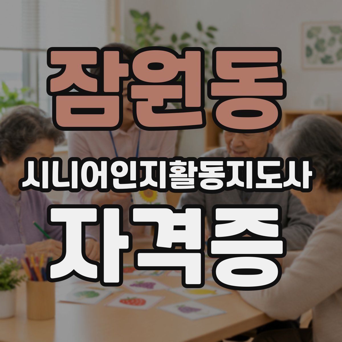 잠원동 시니어인지활동지도사 자격증