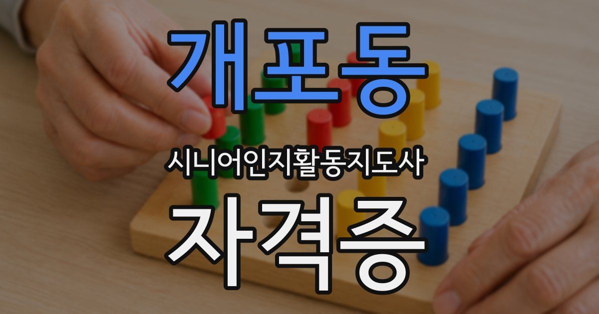 개포동 시니어인지활동지도사 자격증