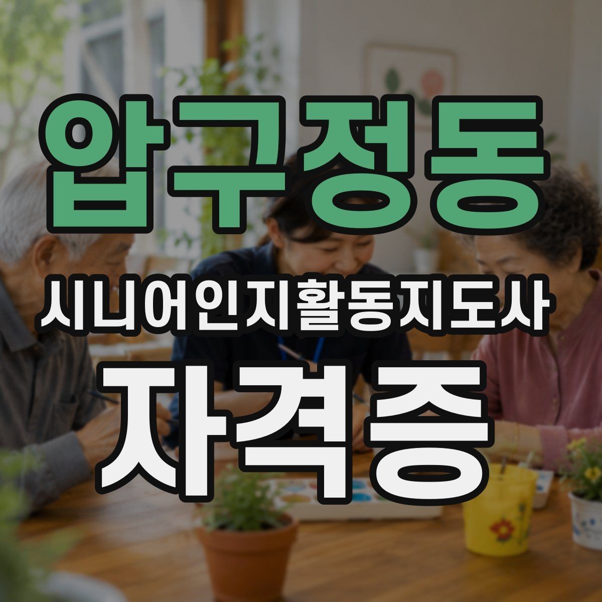 압구정동 시니어인지활동지도사 자격증 응시 전 알아둘 기본 정보