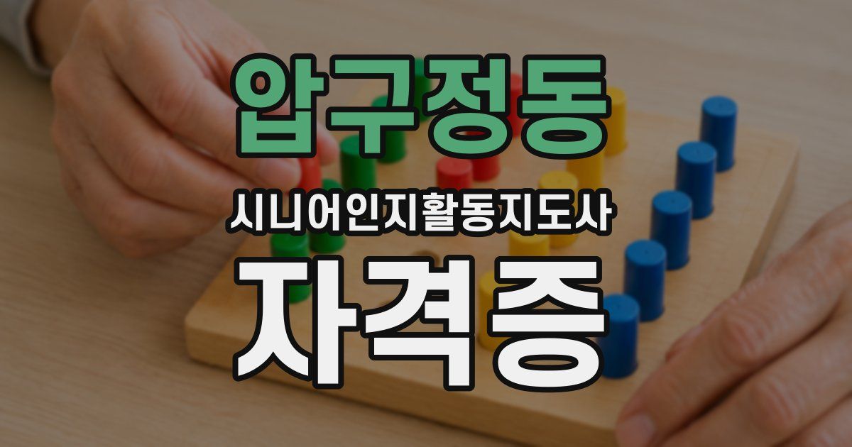 압구정동 시니어인지활동지도사 자격증