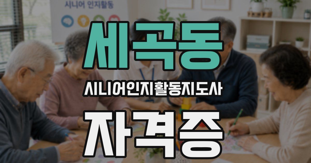세곡동 시니어인지활동지도사 자격증