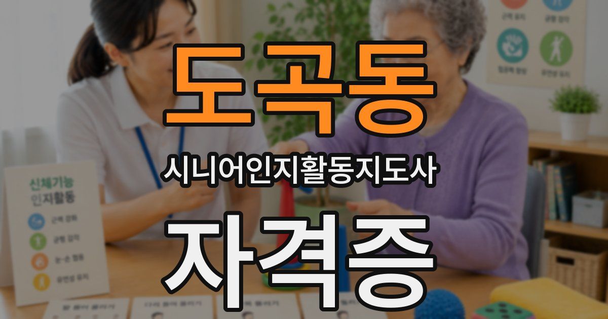 도곡동 시니어인지활동지도사 자격증