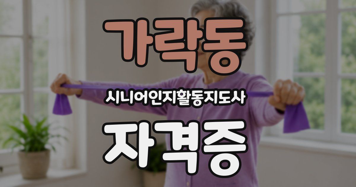 가락동 시니어인지활동지도사 자격증