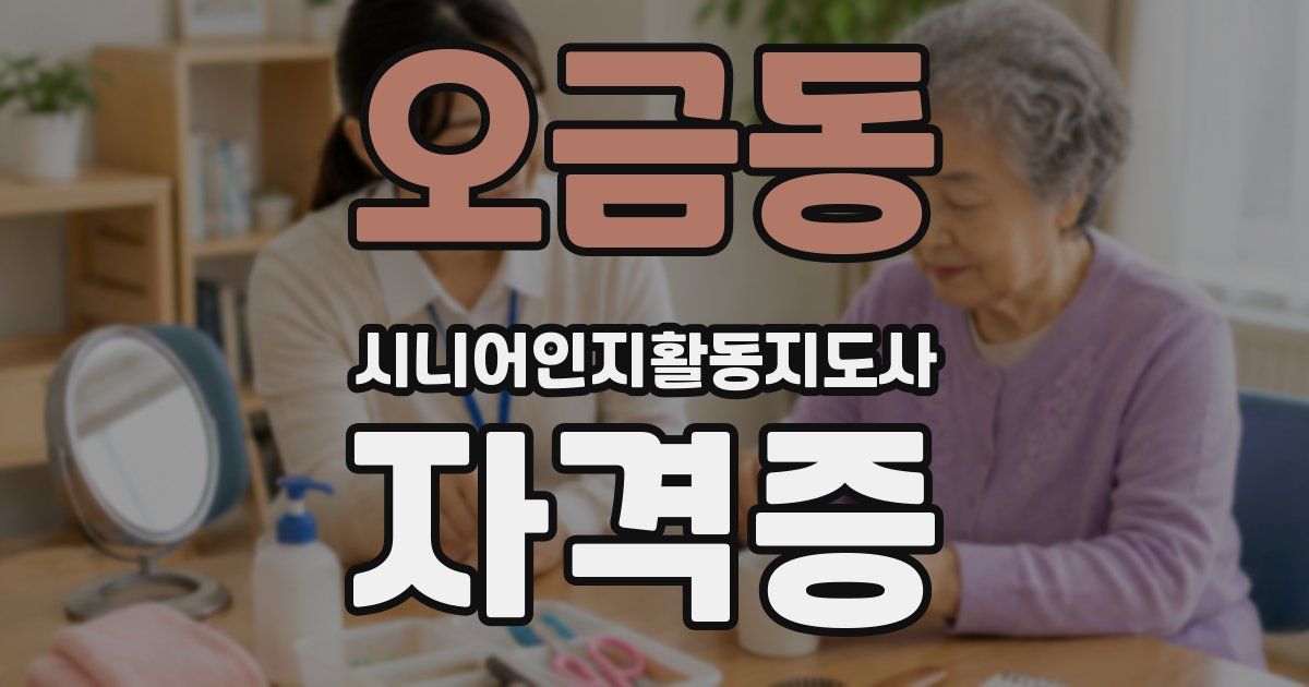 오금동 시니어인지활동지도사 자격증
