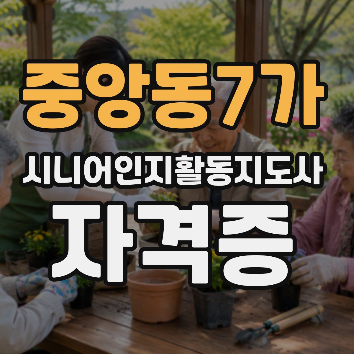 중앙동7가 시니어인지활동지도사 자격증