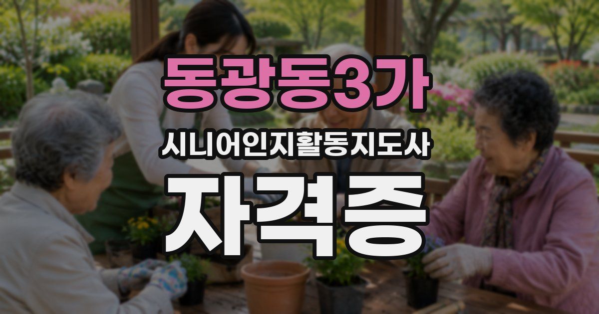 동광동3가 시니어인지활동지도사 자격증