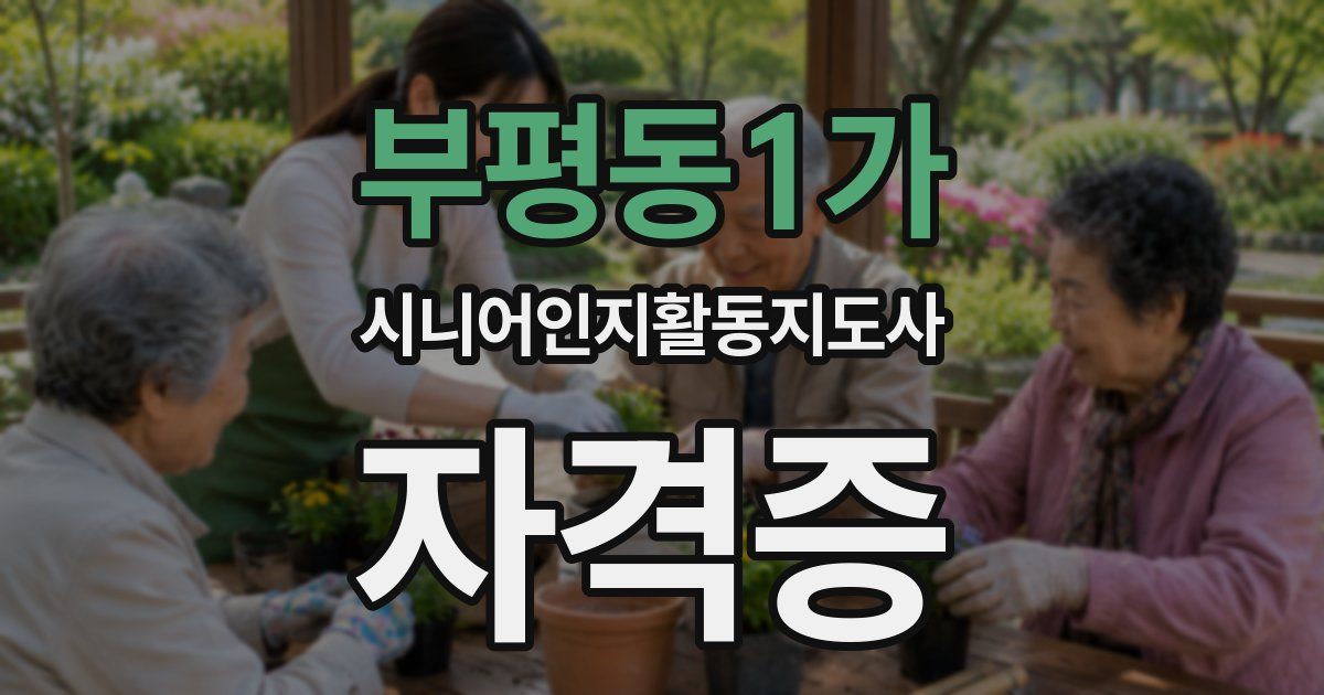 부평동1가 시니어인지활동지도사 자격증