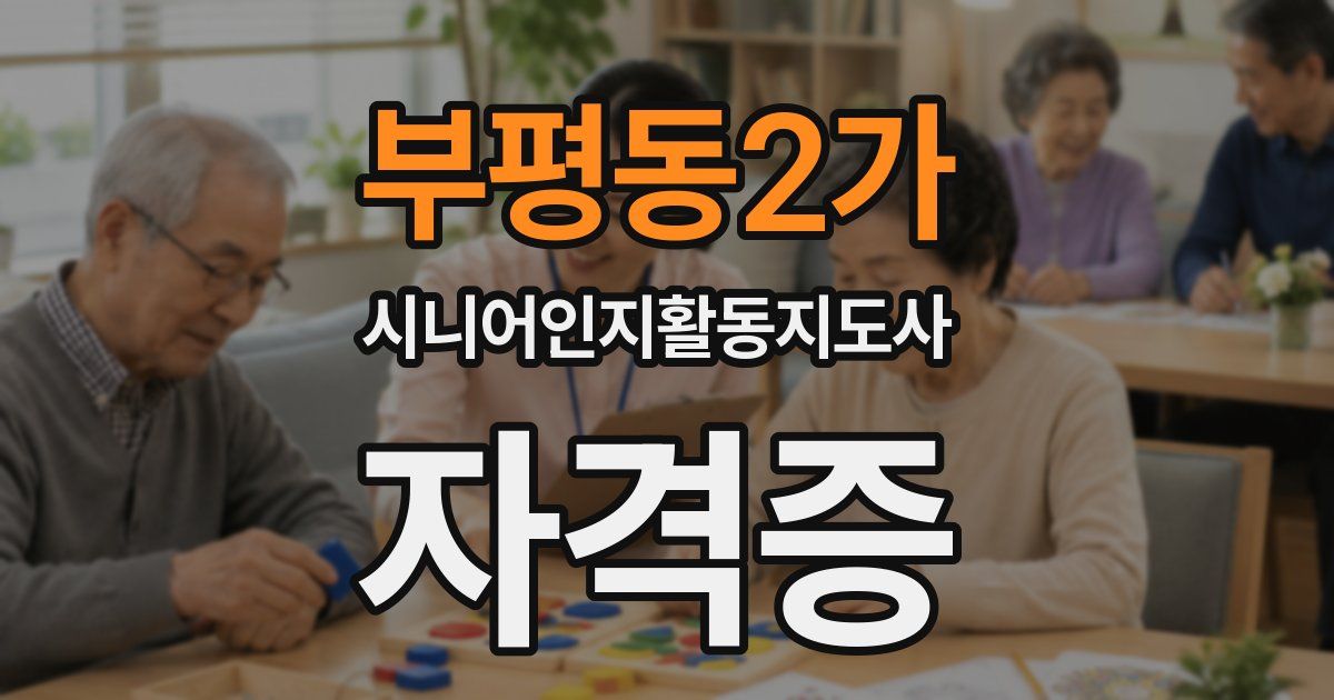 부평동2가 시니어인지활동지도사 자격증
