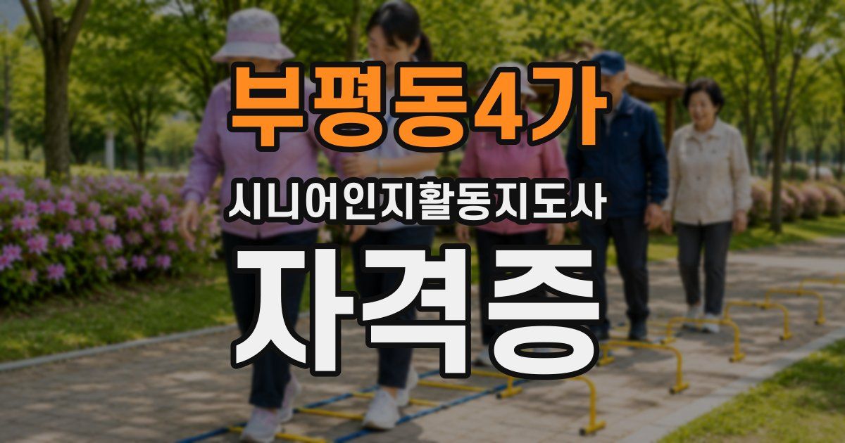 부평동4가 시니어인지활동지도사 자격증