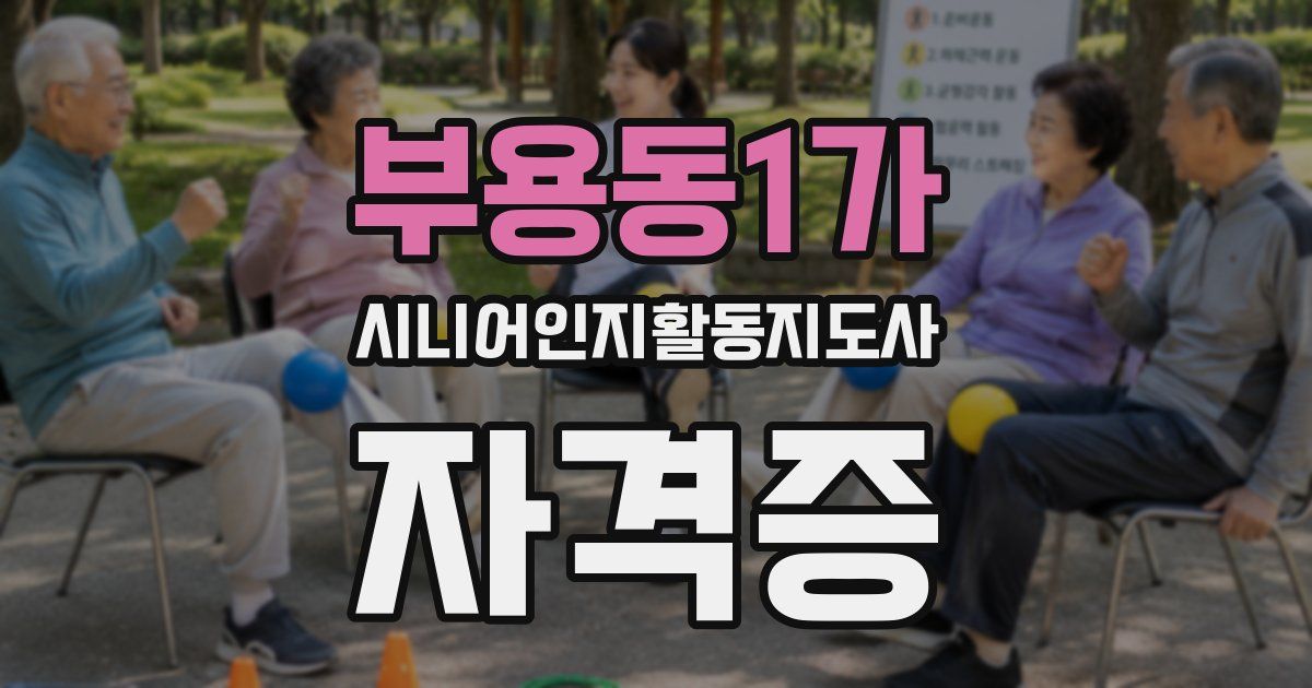 부용동1가 시니어인지활동지도사 자격증