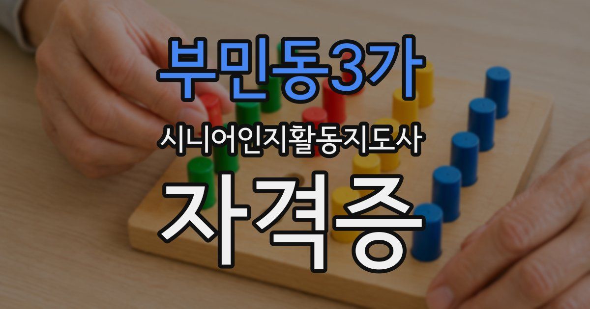 부민동3가 시니어인지활동지도사 자격증