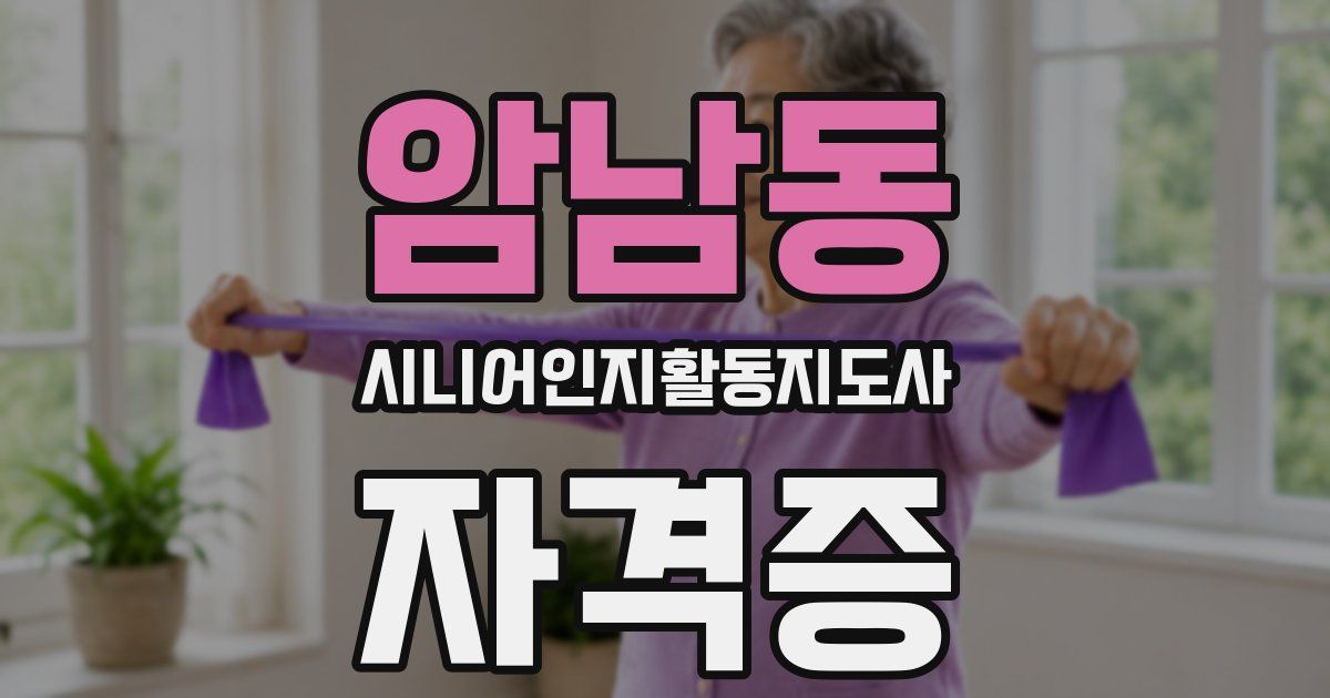 암남동 시니어인지활동지도사 자격증