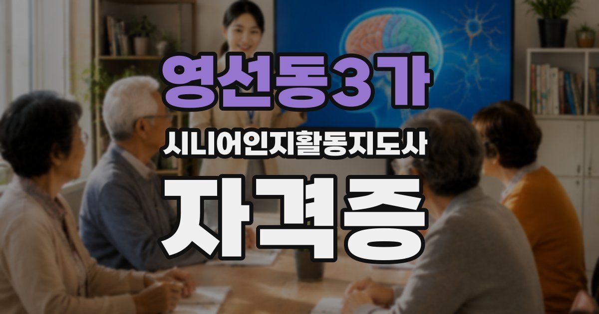 영선동3가 시니어인지활동지도사 자격증