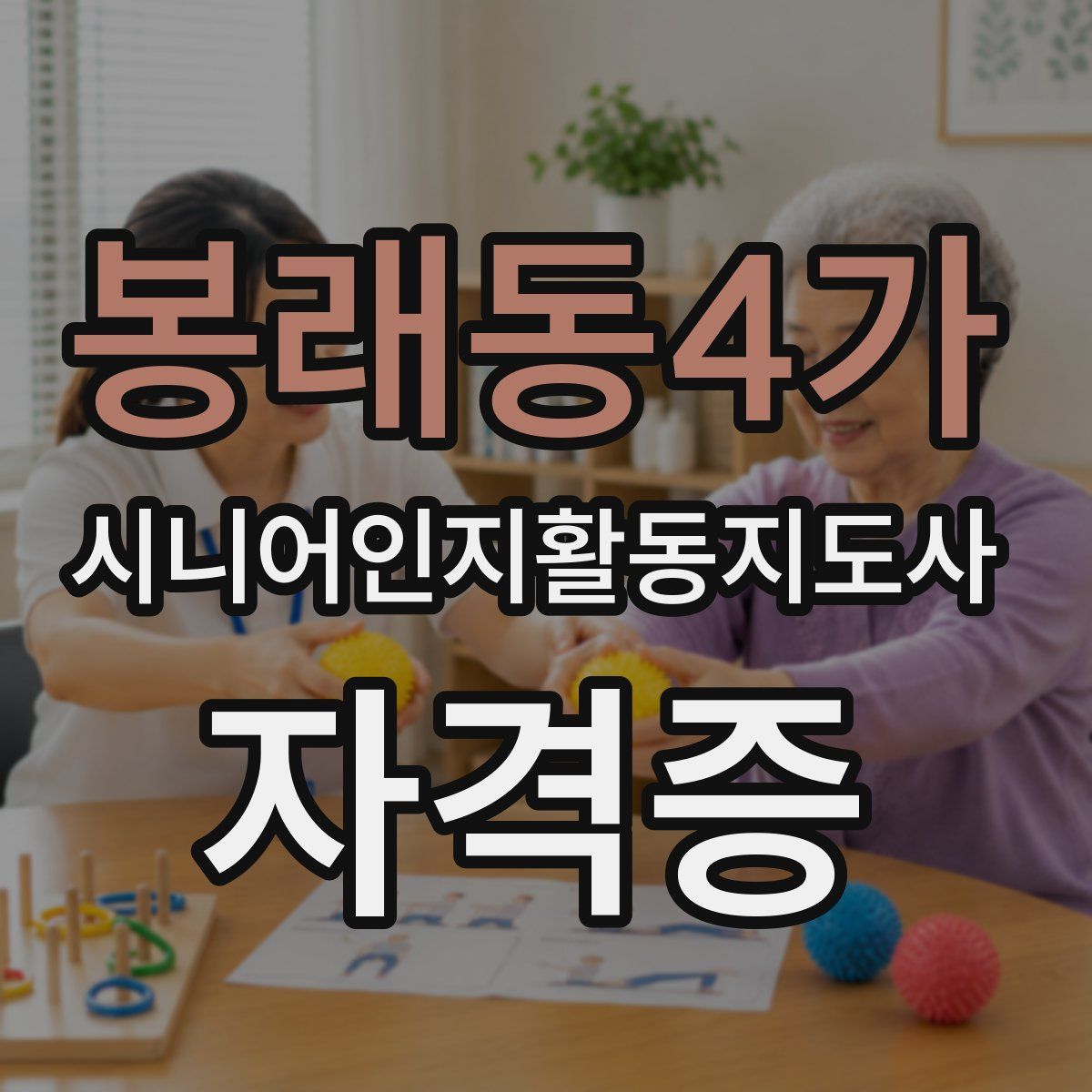 봉래동4가 시니어인지활동지도사 자격증