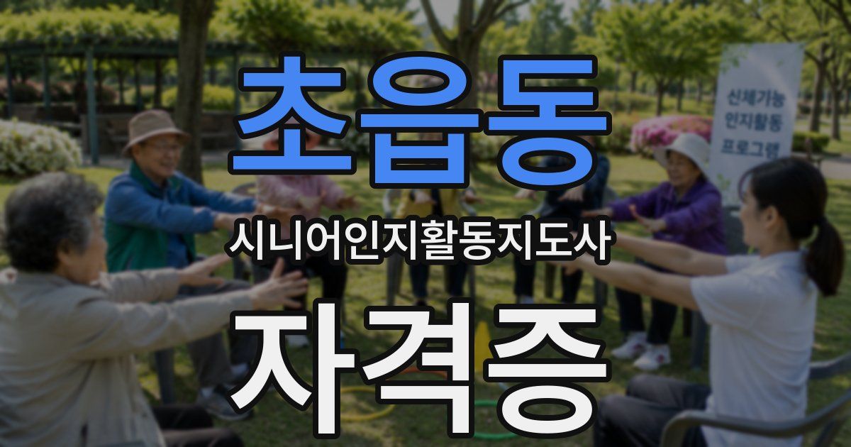 초읍동 시니어인지활동지도사 자격증