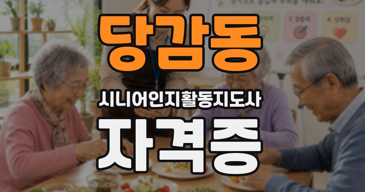 당감동 시니어인지활동지도사 자격증