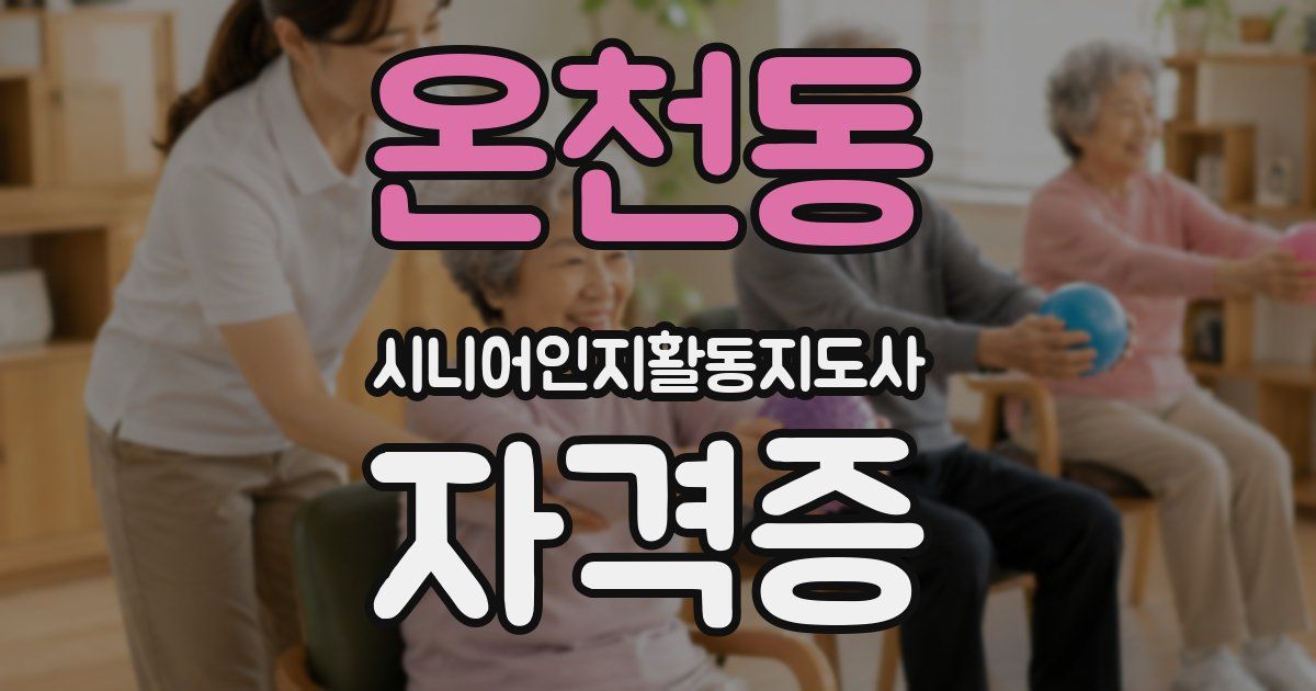 온천동 시니어인지활동지도사 자격증