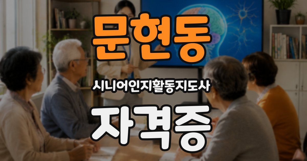 문현동 시니어인지활동지도사 자격증