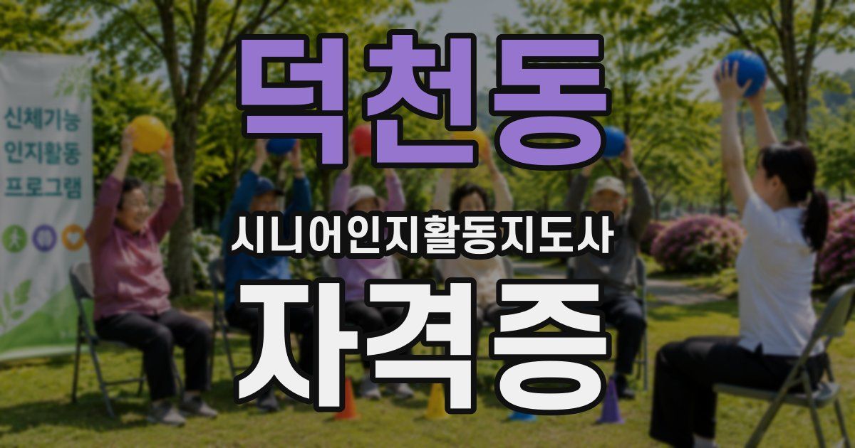 덕천동 시니어인지활동지도사 자격증
