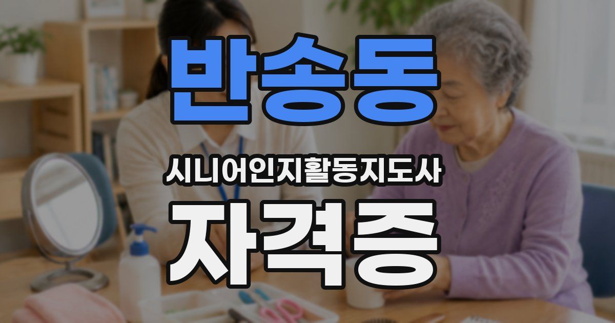 반송동 시니어인지활동지도사 자격증