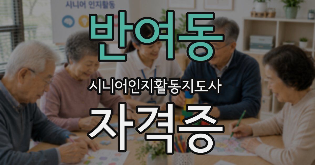 반여동 시니어인지활동지도사 자격증