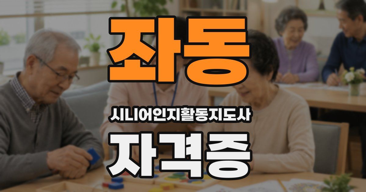 좌동 시니어인지활동지도사 자격증