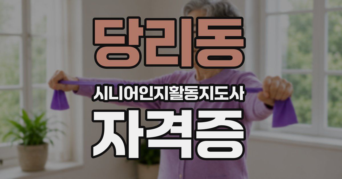 당리동 시니어인지활동지도사 자격증